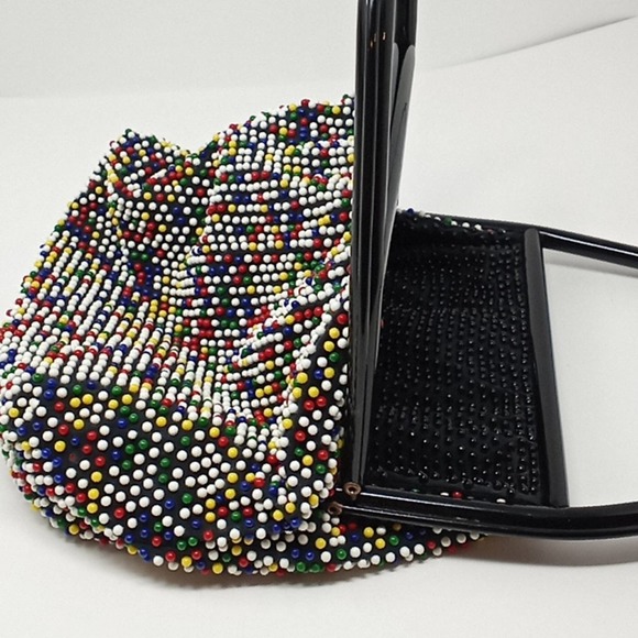 Vintage 1980's Boho Beaded Reversible Retro Handbag - Picture 14 of 14